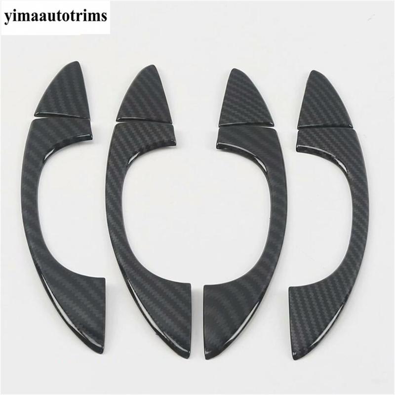 Side Door Handle Decoration Cover Trim ABS Chrome / Carbon Fiber Accessories Exterior Kit For Volkswagen T-Roc T Roc 2018 - 2025