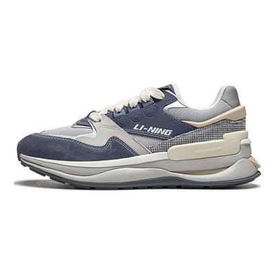 Li Ning Comfortable Versatile Fashion Slip Resistant Wear Resistant Rebound Low Top Casual Shoes Men Sneaker Blue Gray AGCU079-3