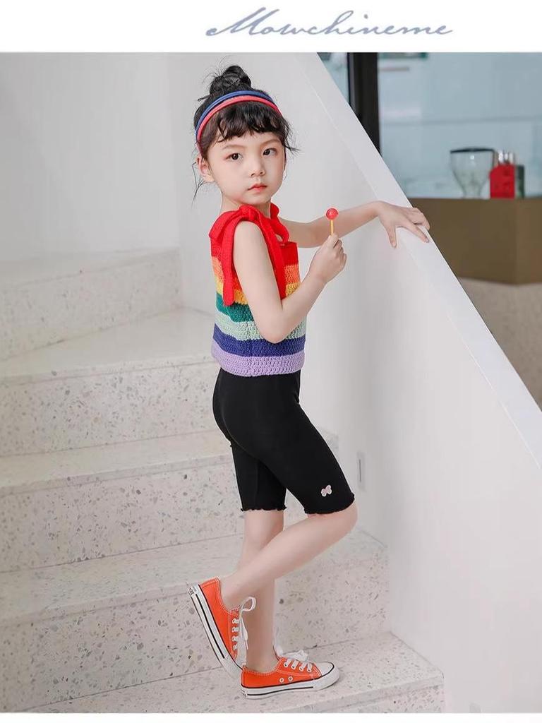 Girls' Lightweight Ice Silk Summer Shorts, Five-point Base Layer for Small & Medium Children