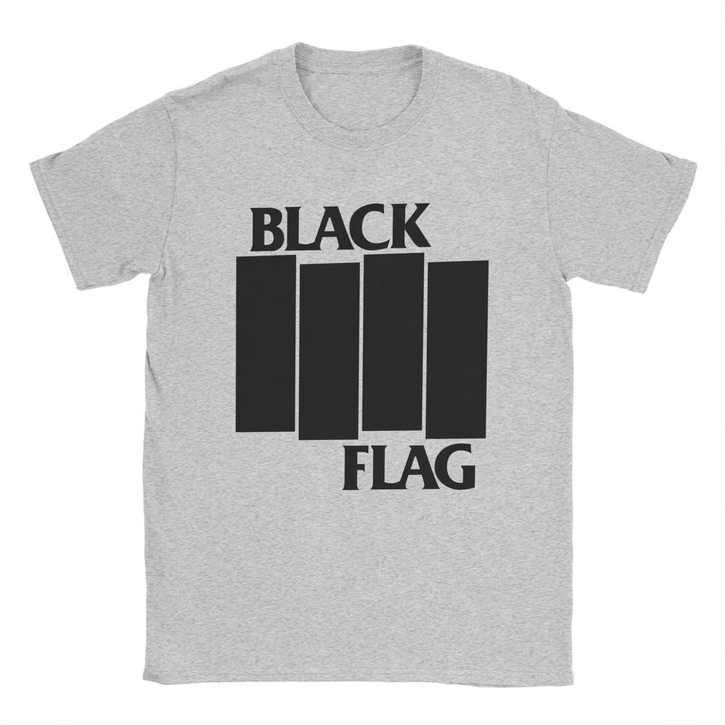 Cool Black Flag Logo T-Shirt for Men O Neck Pure Cotton T Shirts Short Sleeve Tees Classic Tops