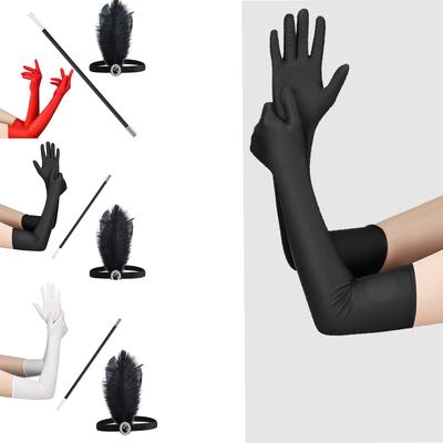Jaren 1920 Flapper Feest Kostuum Accessoires voor Vrouwen Vintage Strass Hoofdsieraad Lange Handschoenen Make-up Feestkleding
