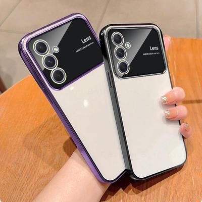 Luksusowe poszycie przezroczysty silikonowy pokrowiec do Samsung Galaxy A54 A53 A52 A34 A14 A24 A33 A32 A52S A51 A72 A73 5G osłona obiektywu