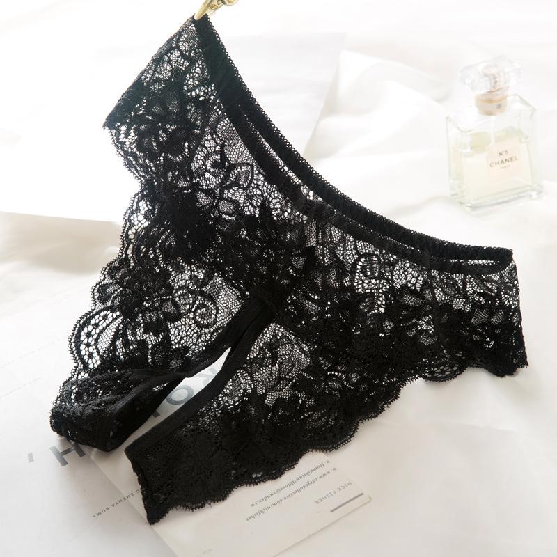 Plus Size Open Crotch Panties for Women Transparent Lace Underwear Sleepwear Lingerie 6 Colors Available