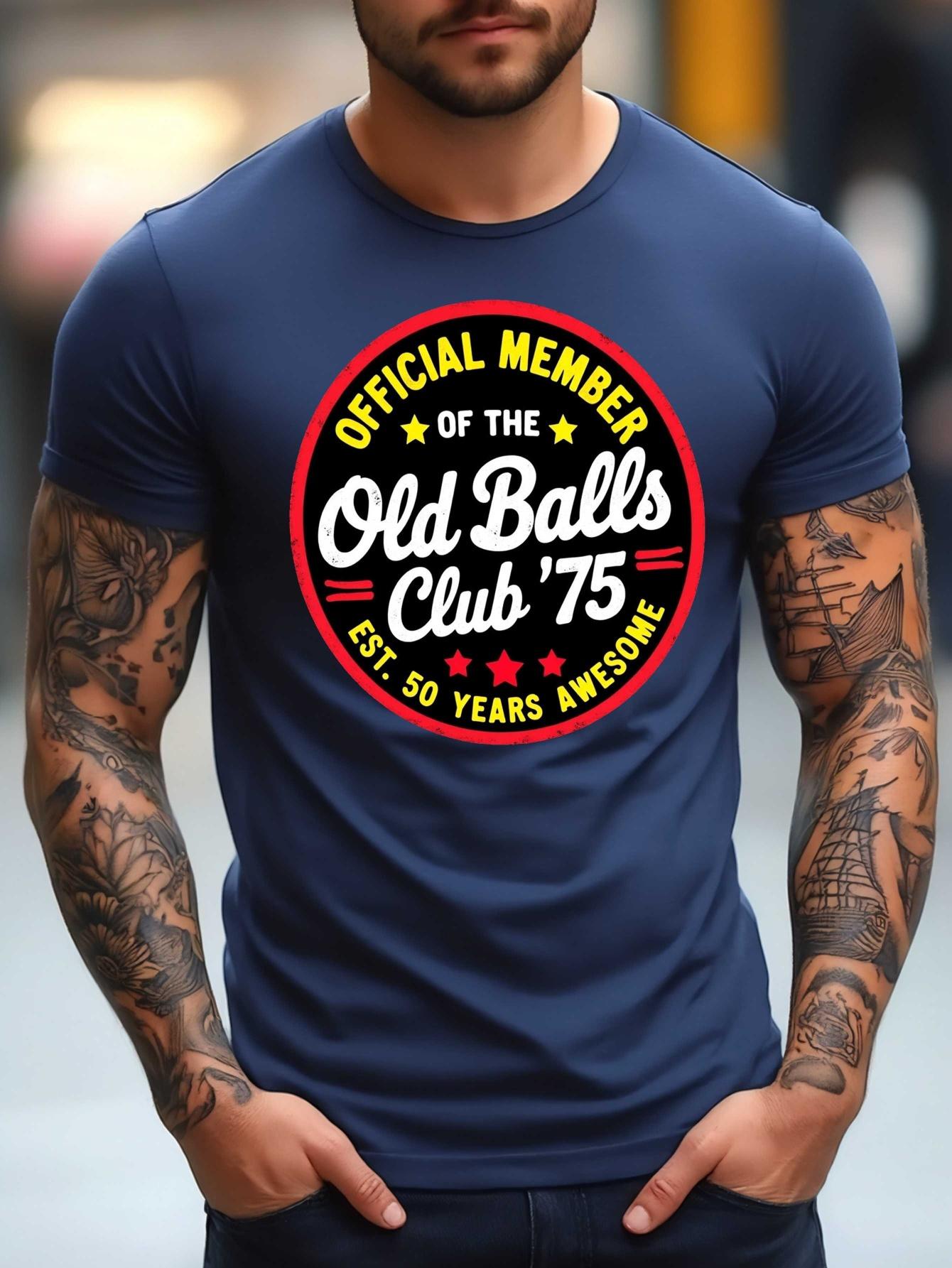 606 Cotton Blend Vintage Graphic T-shirt - Retro Old Balls Club 1975 Design S