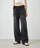 MONGDOL Curved Washed Denim Pants Dark Gray Mdpt082Dgray
