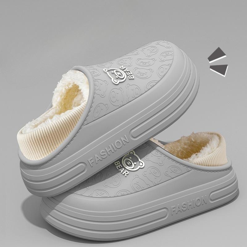 Wasserdichte Hausschuhe, Indoor-Heim-Anti-Rutsch-Taschen und warme Baumwollschuhe mit Fleecefutter