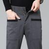 Autumn and Winter Plus Velvet Thick Cotton Elastic Casual Pants Men's Fashion Multi-bag Tooling Straight Trousers