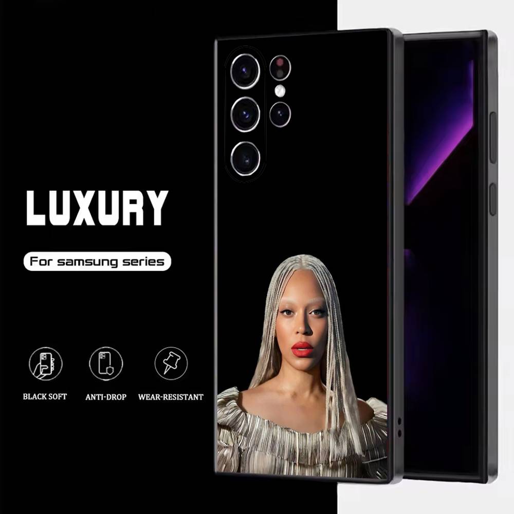 

Singer B-Beyonce Phone Case For Samsung S25,S24,S23,S22,S21,S20,S10,Ultra,Plus,Lite,FE,Soft Silicone Black Cover Samsung S21fe