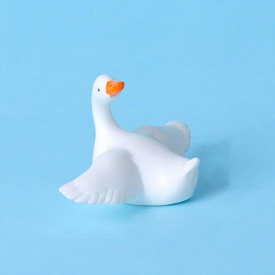 6 szt. Figurka Gęsi z Żywicy Dekoracja Monitora Komputerowego, Kolekcjonerska Urocza Miniaturowa Statuetka Gęsi na Deskę Rozdzielczą Samochodu, Ramkę na Zdjęcia TV, Dekorację Biurka