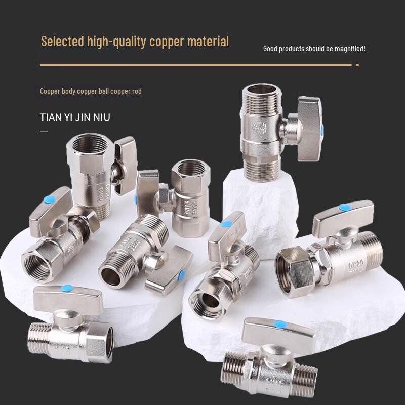 DN15 Copper Ball Valve for Hot/Cold Water (1/2" Double Female Thread)