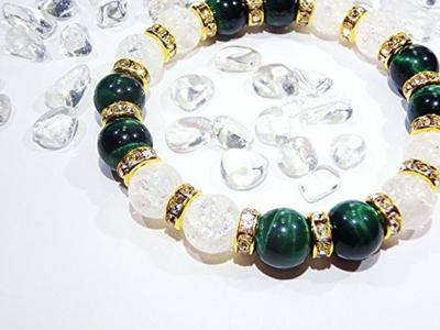 Blattstein schöner Glanz von grünem Tigerauge wird Ihr Rissquarz-Armband für Natürlichen Guten Reinigungs-Kies für [Das Handgelenk! zieren] Frauen,