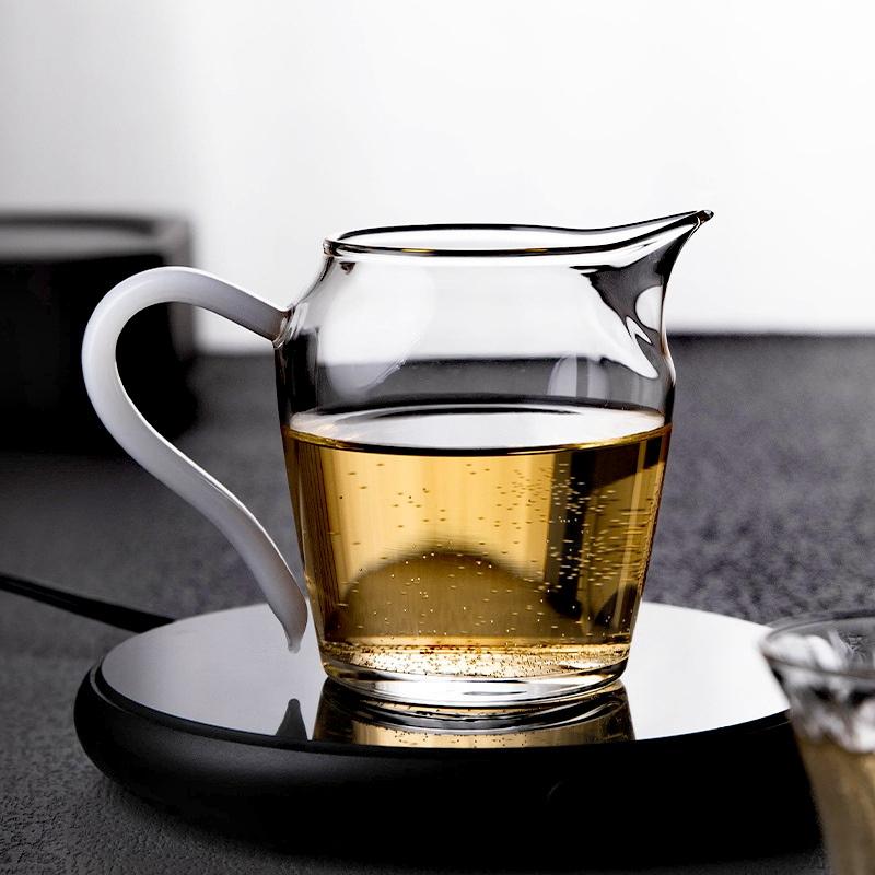 Imitation Jade Handle Heat Resisting Glass Tea Pitcher Glass Tea Pot Fair Cup Cha Hai Chinese Kung Fu Tea Set Coffee Pot