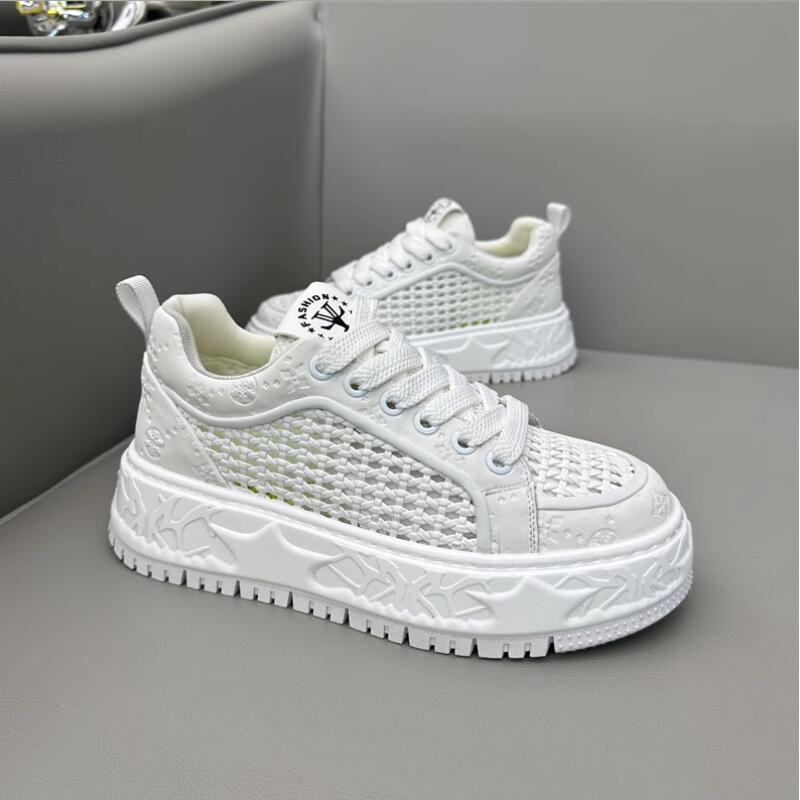 

Men s shoes sports trend board shoes summer new hollow breathable trend retro low-top white shoes men s casual shoes 39