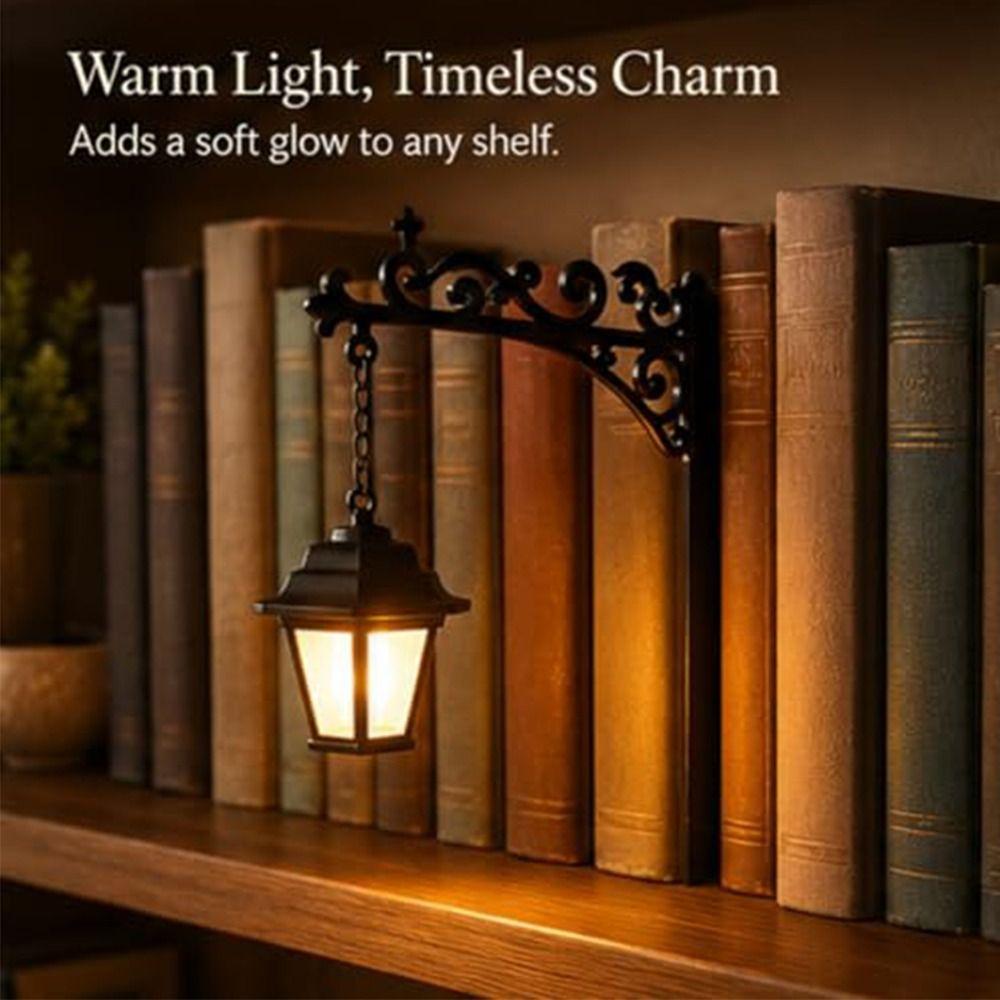 Warm LED Library Lantern Mini Bookcase Lamp Gifts Book Nook Lamp  Bookshelf Decor