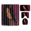 Creative Shower Curtain Floor Mat Combination Four-Piece Set Bathroom Toilet Carpet Shower Room Mat Foot Mat