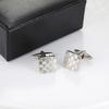 Square Patterned All Copper Metal Cufflinks Men's French Shirt