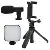 Smartphone Vlogging Kit Live Broadcast Phone Video Microphone Kit with Fill Light Tripod and Phone Holder
