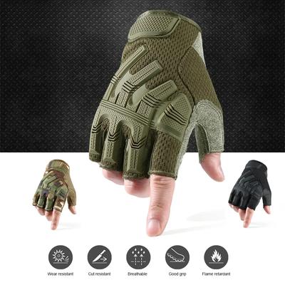 Fingerless Glove Half Finger Gloves Breathable Tactical Mittens SWAT Airsoft Bicycle Outdoor Shooting Hiking Driving Men New