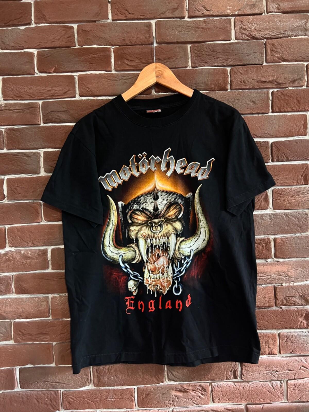 Rare Motorhead England Vintage Metal Band Tee 00s Grail Y2K L Black Unisex T-Shirt S