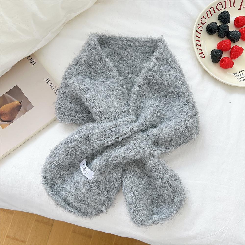 Neuer einfarbiger Schal für Damen im Frühling und Herbst, vielseitiges Band mit Handgelenksschlaufe, modische Dekoration, Nackenschutz für Studenten, kleiner Schal