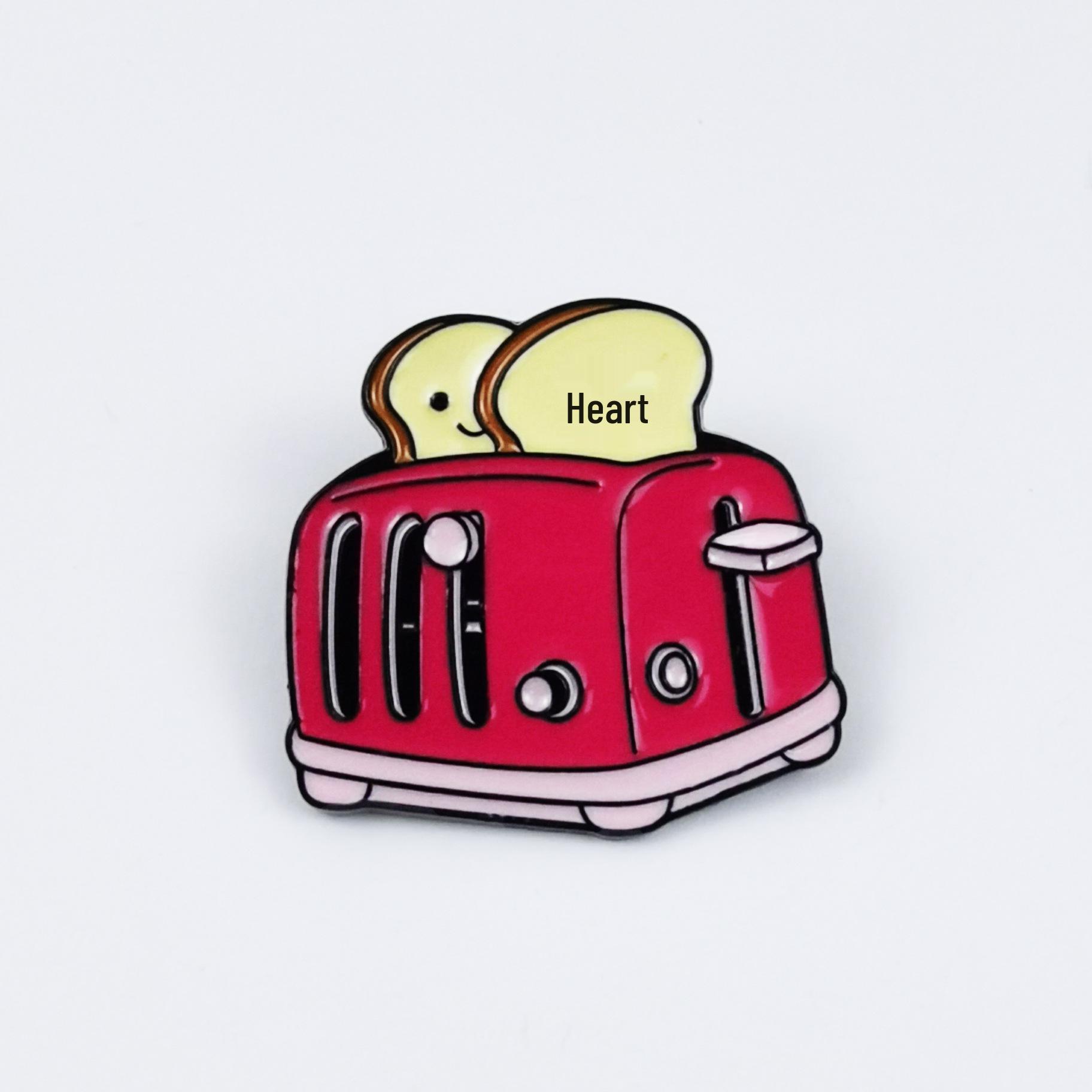 Cartoon Cute Bread Maker Brooch - Fun English Letter Badge & Accessories for Bags