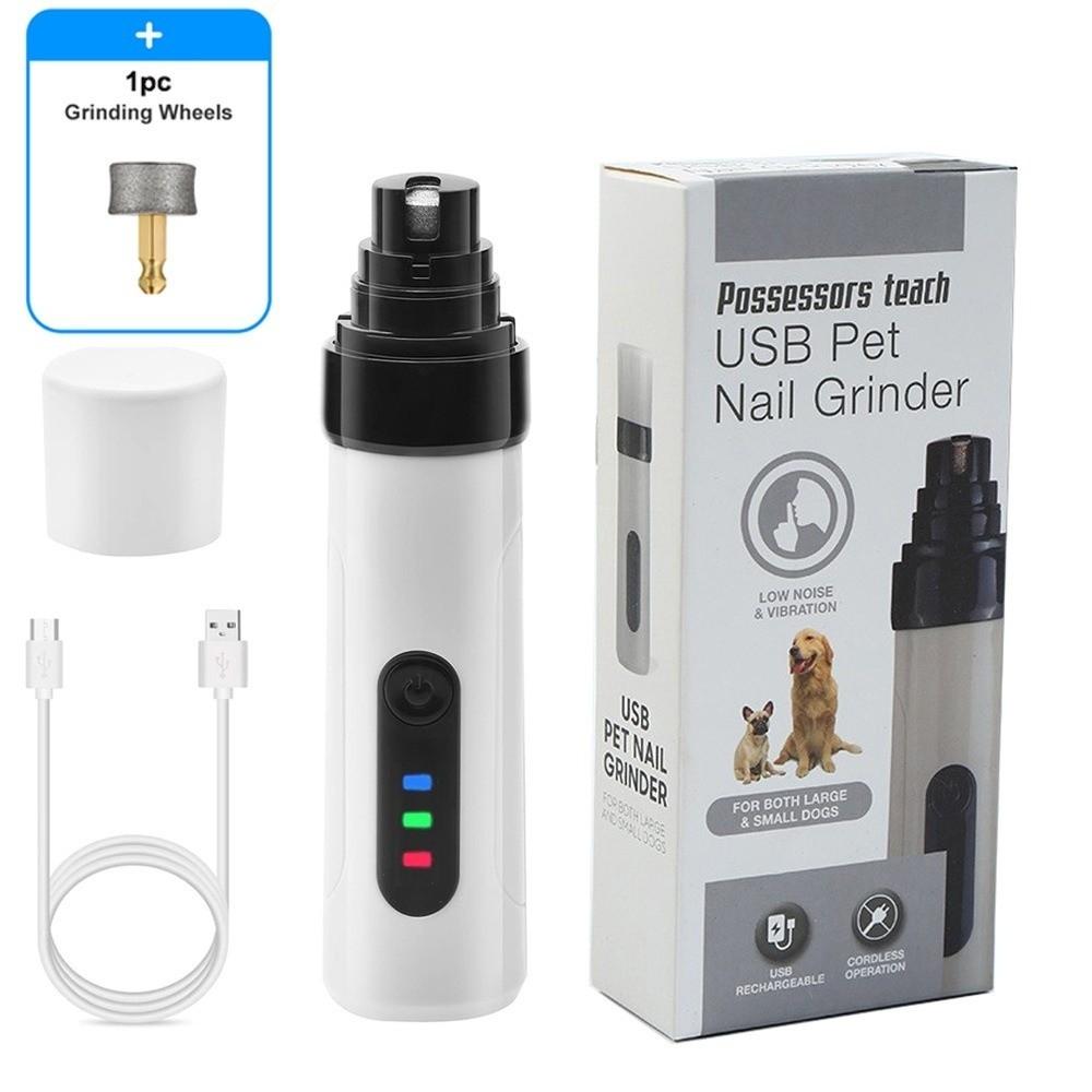 Electric Pet Nail Grinder Super Quiet USB Silent Pro Nail Grinder Safety with Replacement Grinding Heads Pet Nail Trimmer