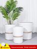 Large Ceramic Flower Pot with Tray for Indoors/Outdoors, Suitable for Succulents & Green Plants
