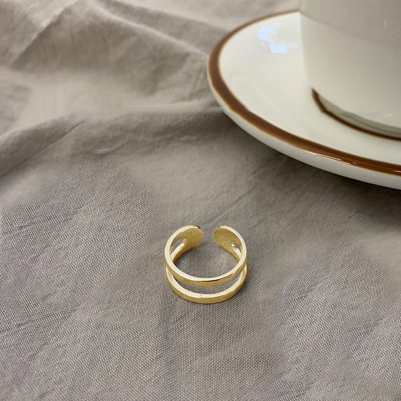 

Niche Design Glossy Multi-layer Line Index Finger Ring Simple Ins Wind Personality Vegan Circle Cold Wind Open Ring Rings Geometric Party Jewelry