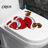 Waterproof PVC Commode Art Christmas Toilet Sticker, Funny Santa Claus Seat Decal, Easy Peel Tank Stickers Holiday Bathroom Wall Decor for Home Party
