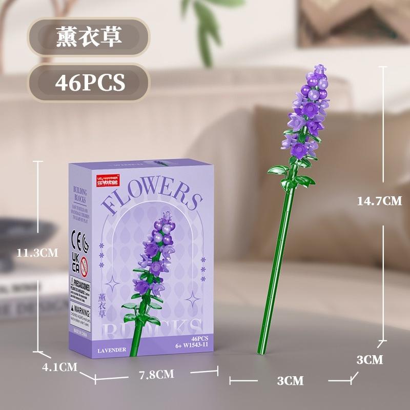 Bouquet Flower Mini Particle Blocks Flowers Model Micro Building Bricks Creative Desk Decor For Adults Toys for Children
