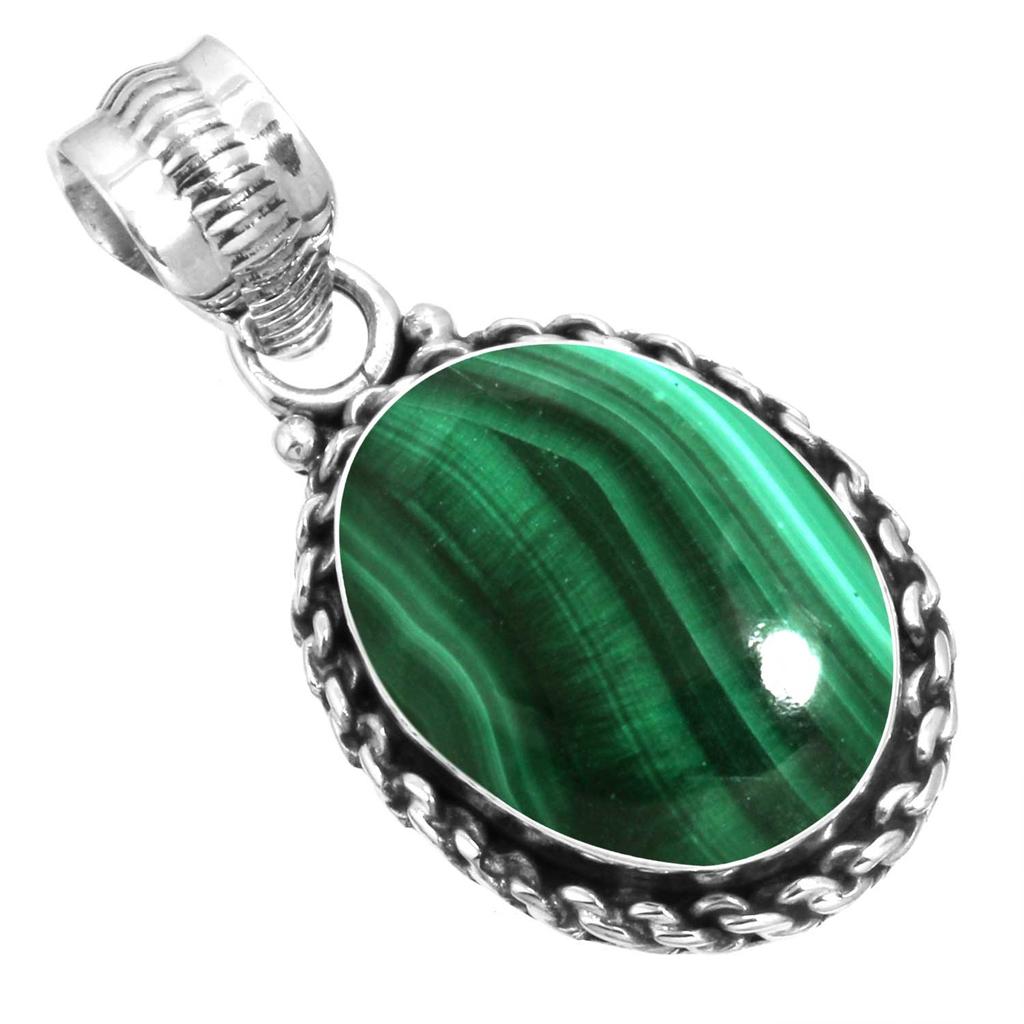 925 Sterling Silver Pendant Women Gemstone Handmade Jewelry Friendship Day Gift Malachite Moonstone Rose Quartz Red Stone Smoky Topaz Tiger Eye