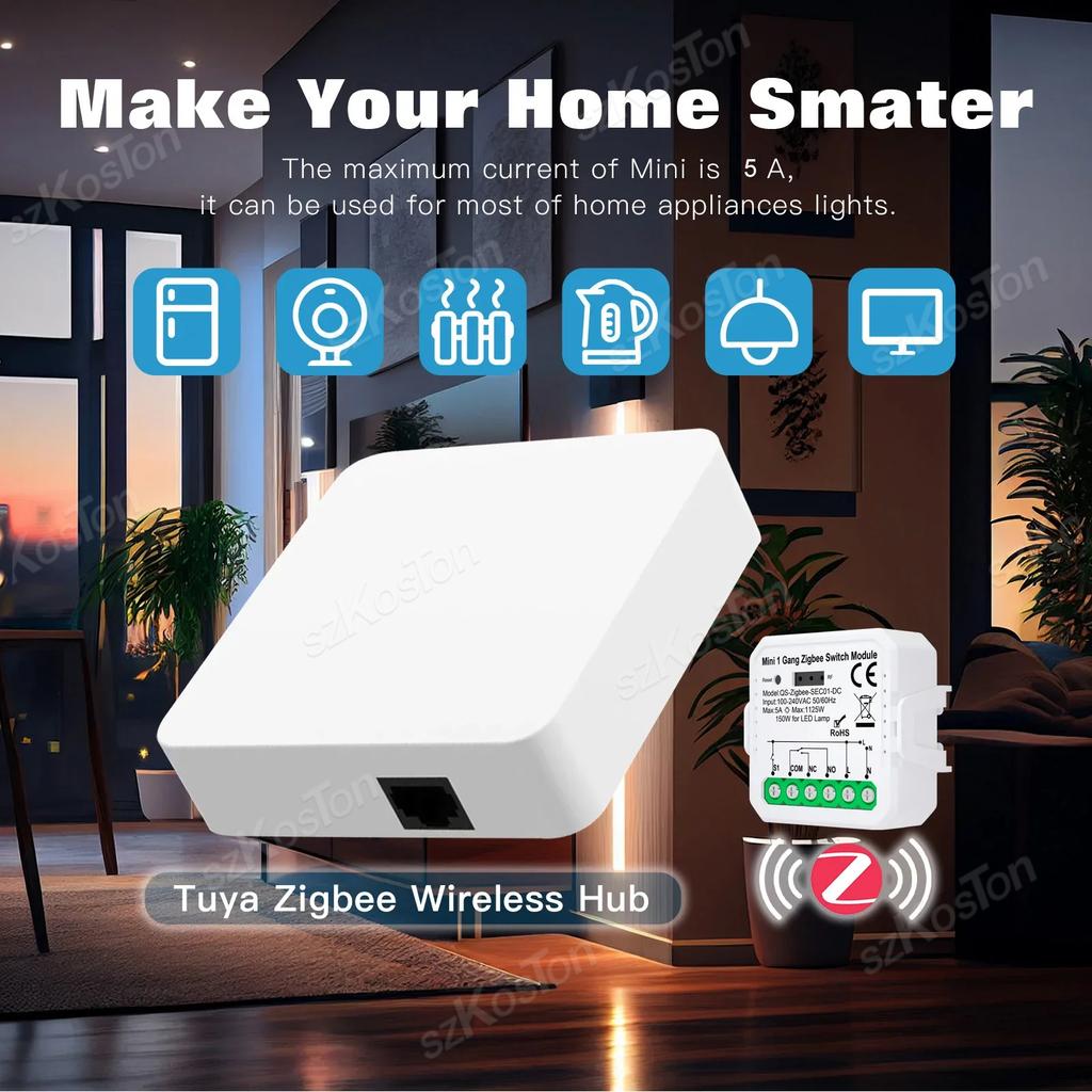 Tuya WiFi ZigBee Smart Trockenkontakt Schaltermodul DC 12/24V AC 100-240V Smart Home DIY Schalter Relais Timer Funktioniert mit Alexa Google
