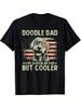 Vintage USA Flag Goldendoodle Doodle Dad Fathers Day Men T-Shirt Same Style for Men and Women 2025 Summer Short-sleeved