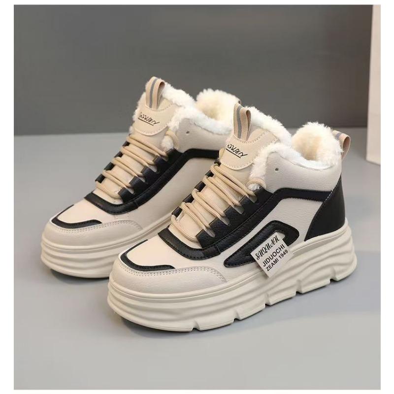 Women Casual Winter Warm Plush Lined Thick Sole Mid Top Snow Boots