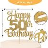 Happy 50th Birthday Cake Topper - 50th Birthday Decorations,50th Topper,50 Cake Party Decorations,50 Anniversary Decor