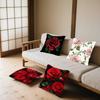 Red Rose Flowers Pillow Case Throw Pillow Cover Nordic Vintage Style Cushion Covers Home Living Room Sofa Couch Seat Decor