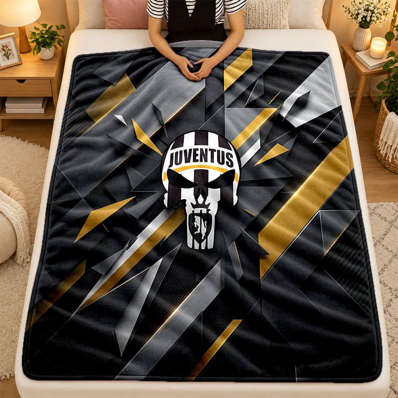 Flanel Battaniye Juventus FC Sıcak Yumuşak Atkı Battaniye İç Mekan Kanepe Yatak Oturma Odası Kullanımı İçin