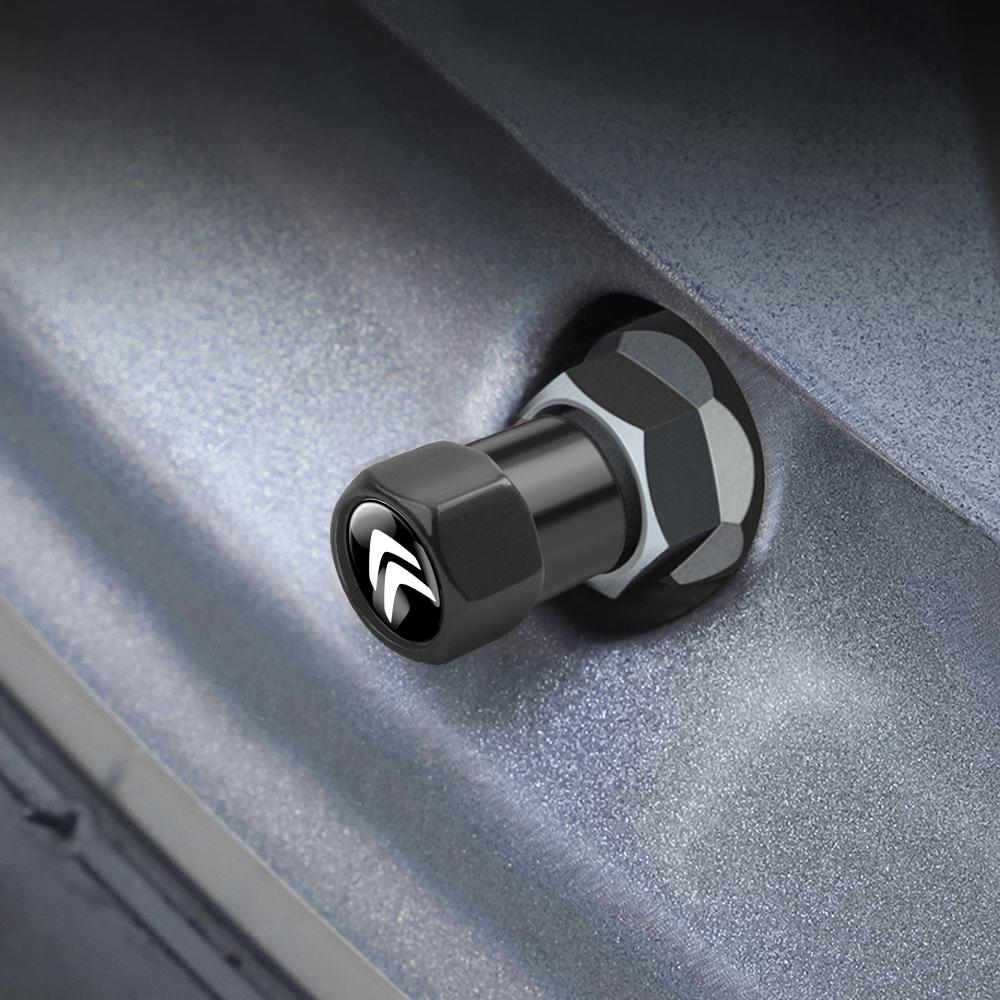 4PCS Metal Car Badge Wheel Tire Air Valve Cap Stem Cover For Citroen C2 C3 C4 Aircross Picasso C3-XR C5x7 Auto Decor Accessories