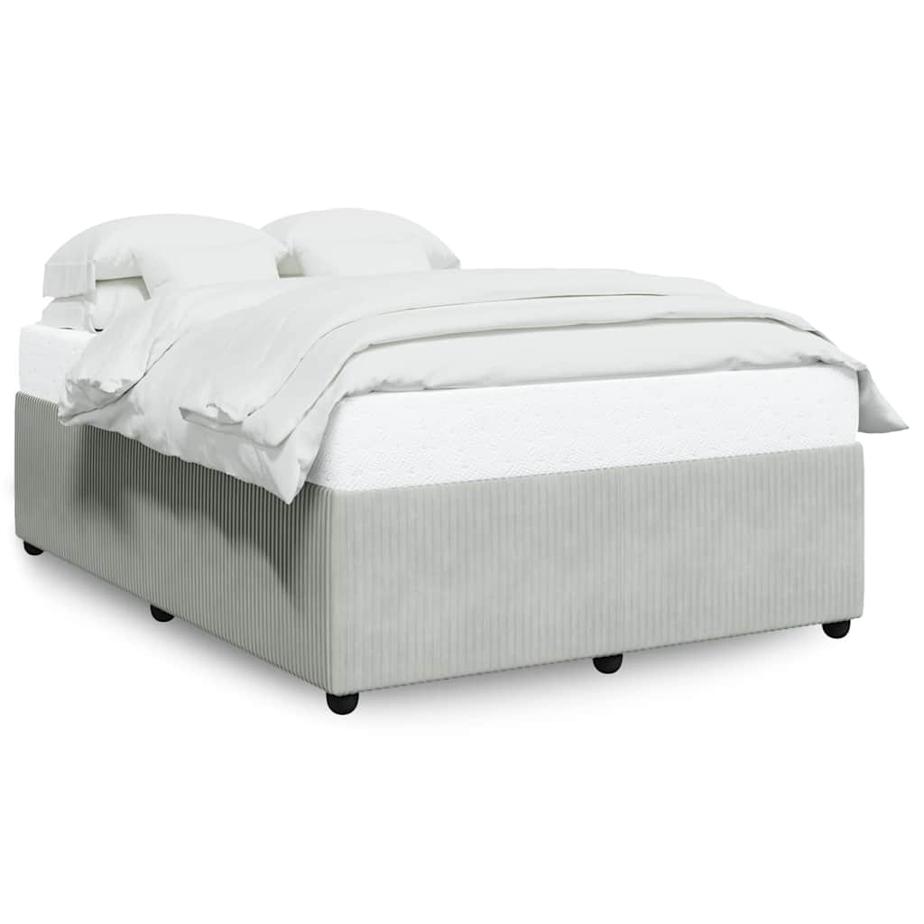 Bed Frame Without Mattress Light Grey 140 X 190 Cm Velvet