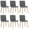 Dining Chairs 6 Pcs Dark Grey Fabric
