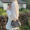 Fashion Chain Shoulder Bag New Chinese Style Water Bucket Bag Drawstring Crossbody Bag Small Size Street Trend Canvas Material