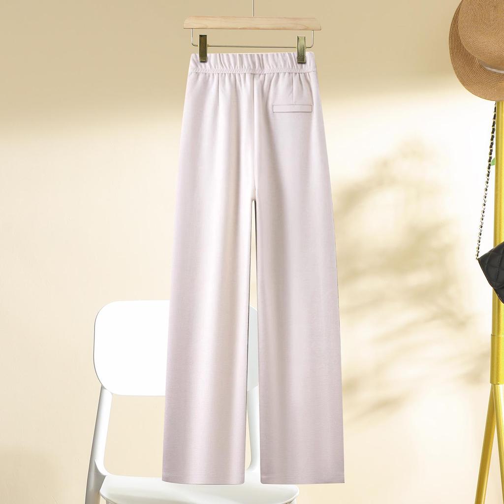 2025 Spring/Autumn Women's High Waist Elastic Drape Pants: Popular Light Luxury Style with Narrow to Wide Leg Design
