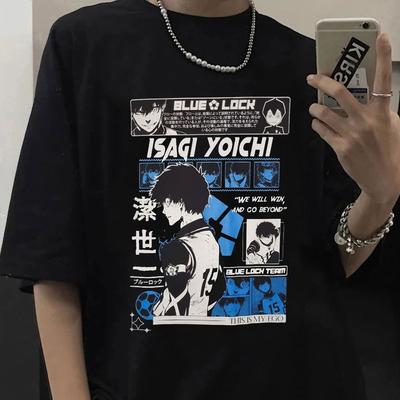 Japanese Anime Blue Lock Men/Women T-shirts Funny Isagi Yoichi Graphic Short Sleeve Oversized Unisex T-shirt Harajuku Streetwear T Shirt