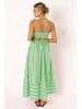 Spring/Summer 2024 Striped Off-Shoulder Wide-Hem Camisole Dress - Fresh Casual Vacation Style