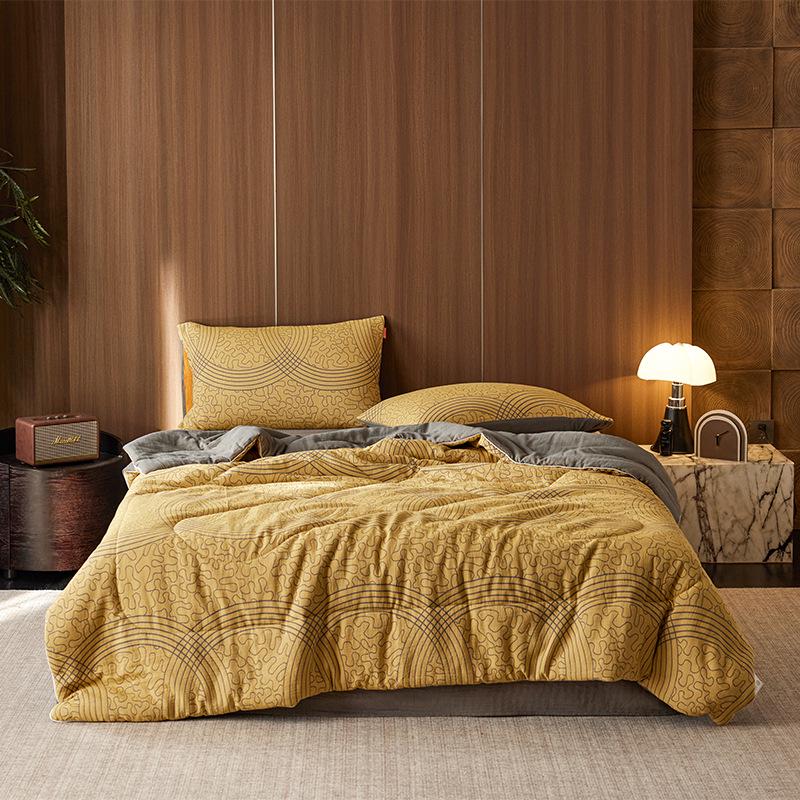 2026 A-Class Cotton Double Layer Jacquard Summer Quilt 4-Piece Set - Breathable, Non-Stuffy, Machine Washable Bedding