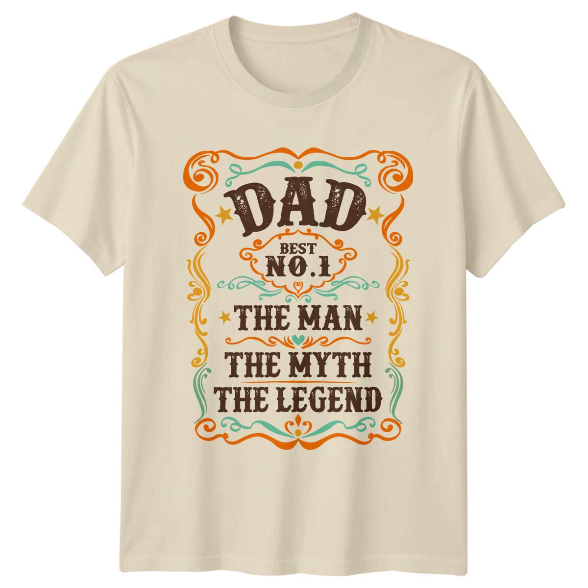 Dad Best No.1 Man Myth Legend Fathers Day Gift T-Shirt S