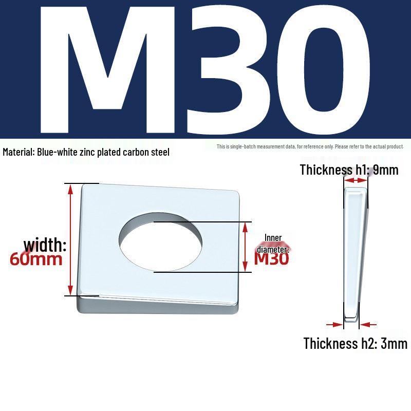 GB852 Blackened Square Bevel Washer for I-beam M6/M8/M20/M24/M30