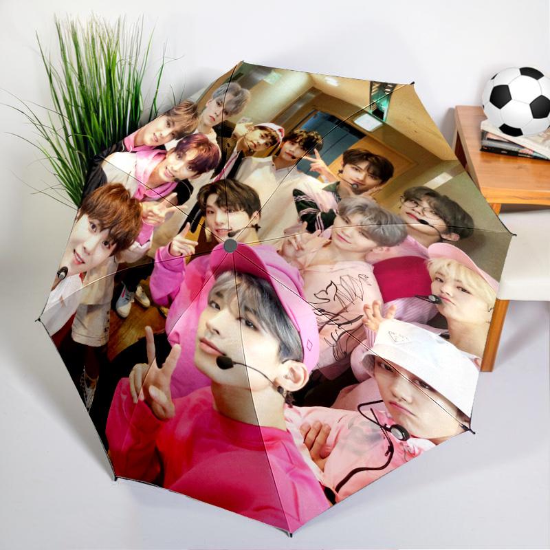 Seven-teen Group Umbrella Folding Umbrella, Automatic Umbrella 8-Frame for Travel, Camping Use Gift for Halloween Christmas