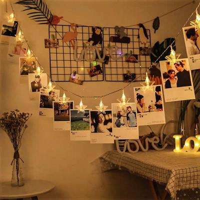Luzes de corda de clipe de foto borboleta 10 pés-20 led clipes claros luzes de corda de fadas para pendurar fotos, luz de corda de foto