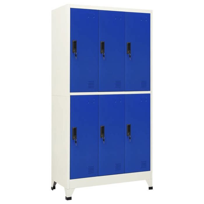 VidaXL Locker Cabinet Grey and Blue 90x45x180 Cm Steel 339802